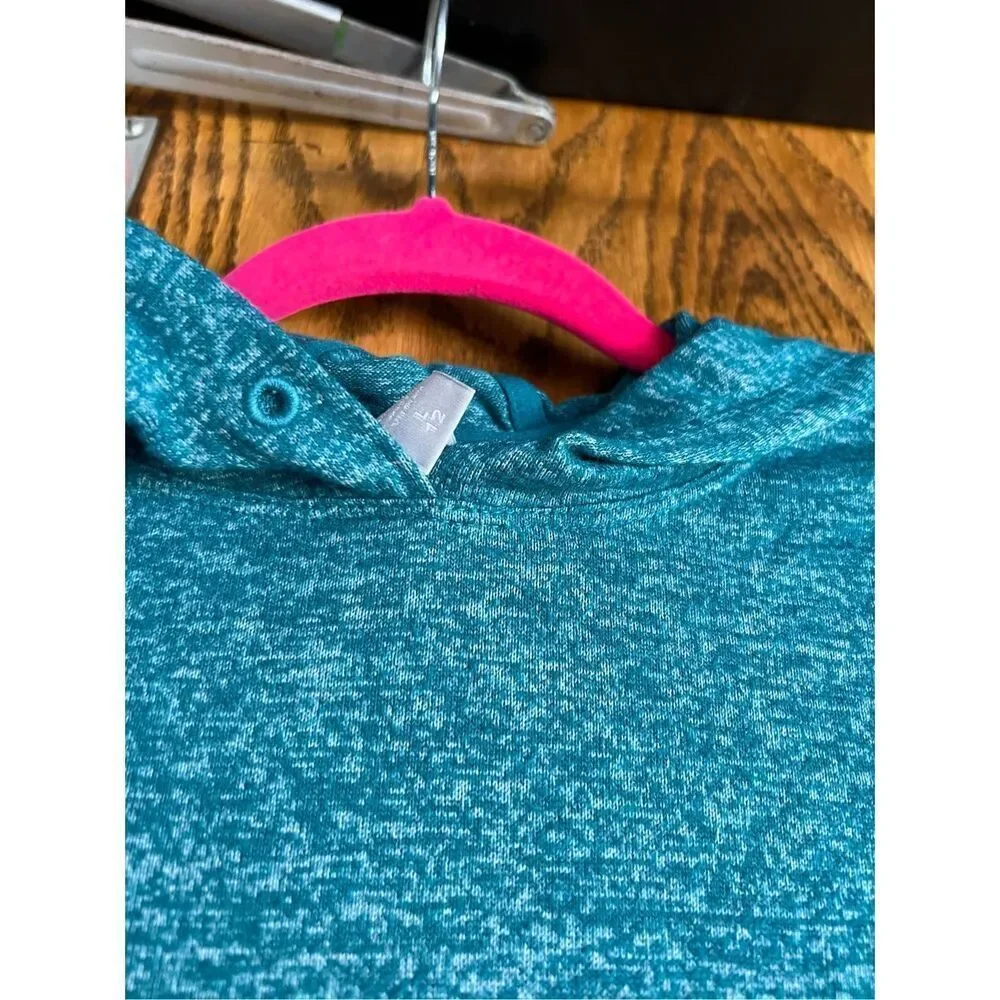 Athleta Girl All You Got Top Billard Teal Hooded Top Girls Size Large/12